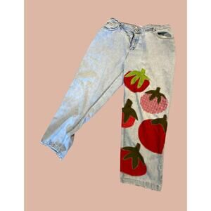 Petite 16 Upcycled Tomato Jeans | Boho Indie Maximalist Reworked and Recycled